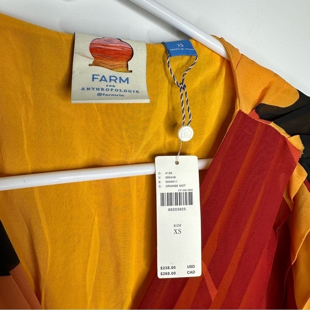 NWT Farm Rio Short-Sleeve Wrap-Front Maxi Dress Size XS - Picture 8 of 14